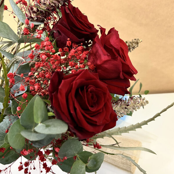 Confezione da 3 rose rosse